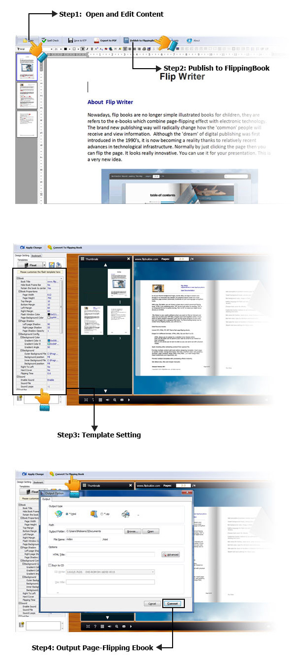 easy steps of using Flip PDF for iPad