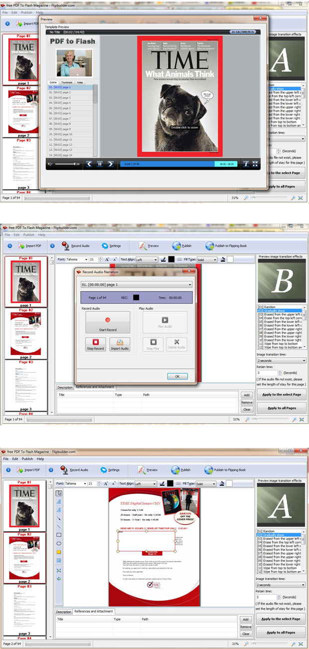 FlipBuilder PDF to Flash Magazine (Freeware) screenshot