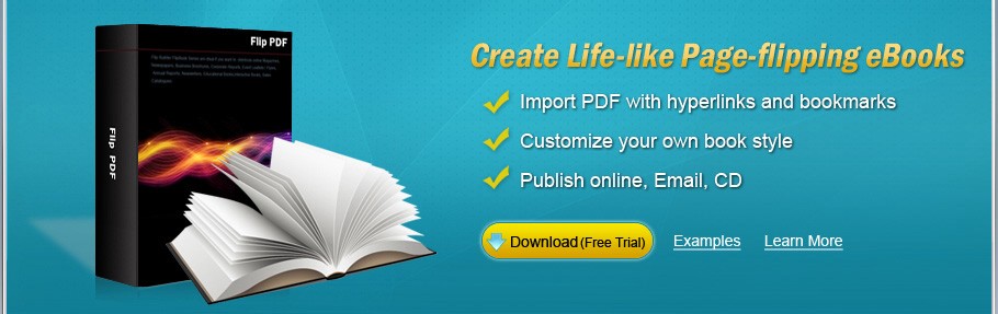 Flip PDF: Create digital book with flipping pages from PDF files!