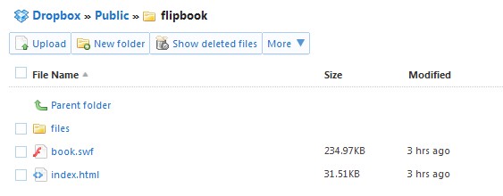 flip upload with dropbox publish